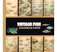 Vintage Fish Scrapbook Paper: 20 Double Sided Sheets 8.5 x 8.5 for Scrapbooking, Junk Journals, Mixed Media Art, Origami, Crafting projects, and More