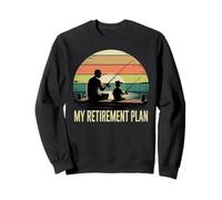 Vintage Fishing Silhouette My Retirement Plan Sunset Sweatshirt