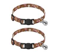 Vintage Flag Baseball Cat Collars with Bell 2 Pack Small Dog Collar Adjustable 10.6 to 17.1 Inches
