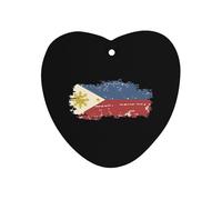 Vintage Flag of Philippines 1Pcs Car Air Freshener Automotive Aromatherapy Tablets Hanging Scented Cards for Room Bathroom Love form