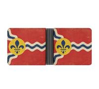 Vintage Flag of St. Louis Classic Bifold Wallet for Men PortableID Window Large Capacity Slim Leather Wallets