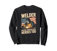 Vintage Flames for Welding Workshop Professionals Sweatshirt