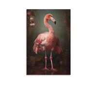 Vintage Flamingo Art Poster Prints Pink Animal Classical Vintage Bird Canvas Wall Decor Artwork for Home Office