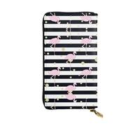 Vintage Flock of Tropical Flamingos Print Leather Long Clutch Wallet – Fashionable, Personalized, and Durable Coin Pocket