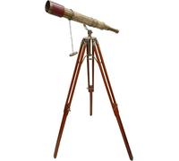 Vintage Floor Standing Brass Telescope Adjustable Maritime Brown Tripod Antique Finish Telescope Arc Design Collectible