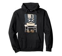 Vintage Floppy Disk Elder Character Retro Digital Storage Pullover Hoodie