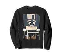 Vintage Floppy Disk Elder Character Retro Digital Storage Sweatshirt