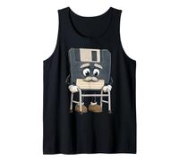 Vintage Floppy Disk Elder Character Retro Digital Storage Tank Top