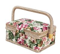 Vintage Flora Extra Large Sewing Basket Handmade Organizer for Needles & Thread Supplies