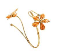 Vintage Floral Adjustable Arm Cuff Handcrafted With Drip Oil Techniques For Fashion And Holiday Accessories, As the pic show, Metal, no gemstone