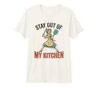 Vintage Floral Apron Mom Fun Angry Womens Pickleball Player Premium T-Shirt