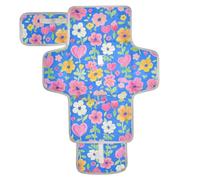 Vintage Floral Blue Peach Reusable Portable Changing pad with Tissue Pocket Portable Diaper Changing pad with Built-in Pillow cambiadores de pa?ales para Bebes