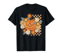 Vintage Floral Boho Pumpkin Cute Halloween Fall T-Shirt
