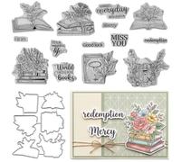 Vintage Floral Book Stamps and Cutting Dies Set