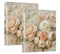 Vintage Floral Bouquet Pattern 3 Ring Binder 2 Pack d Ring Binder 1.5 Inch Recipe Book Binder