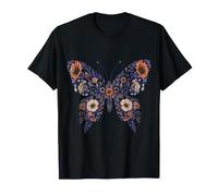 Vintage Floral Butterfly Botanical Flower Cottagecore T-Shirt
