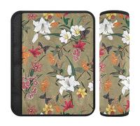 Vintage Floral Car Seat Cushion Belt Pad for Boys Girls Toddler Seat Covers for Kids 2 Pieces 10 * 7.7in