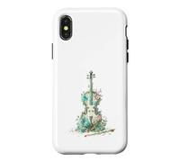 Vintage Floral Cello Classical Music Aesthetic Case for iPhone X/XS