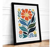 Vintage Floral Composition Botanical Framed Wall Art Print A1 (84.1×59.4cm) Black, Wall Decor for Living Room, Bedroom, Office & Home, Ready to Hang, Art Gift
