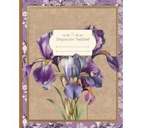 Vintage Floral Composition Notebook: Iris Edition | Wide Ruled Pages | Monochrome Botanical Illustration Cover | 110 Pages