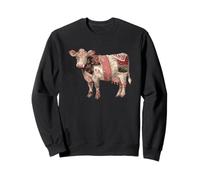 Vintage Floral Cow Patchwork Farmhouse Country Sweatshirt