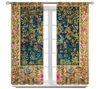 Vintage Floral Curtain,William Morris Original Design Tree for Bedroom,Living Room, Kitchen Privacy Curtain,2 Panels,42x45in Blackout