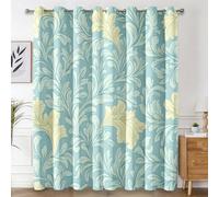 Vintage Floral Curtains 95% Blackout, William Morris Patterned Curtains for Living Room Bedroom, 84 Drop Eyelet Thermal Drapes Home Decor, 52x84 Inch 2 Panels X&-89