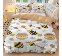 Vintage Floral Duvet Cover Retro Storybook Strawberry Bee Design Soft Microfiber Bedding Set with Teapot & Butterfly Print for Bedroom Decor (style4,King 240x220cm+65x65cm*2)
