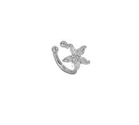 Vintage Floral Ear Cuffs for Women, Copper Star Earrings with Sparkling Zirconia, No-Piercing Clip-On Ear Jewelry, Lightweight Comfortable Non-Slip Design, Trendy Gift for Her.