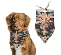 Vintage Floral Engraving Pet Scarf Adjustable Pet Accessories Triangular Scarf Washable Floral Print Puppy Bib Bandana Stylish Comfortable Cat Scarves for Holiday Scarfs