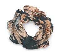Vintage Floral Engraving Satin Scrunchies Fluffy Hair Ties Soft Jumbo Scrunchy Large Thick Elastic Hair Bands Cute Satin Hair Scrunchies Ideal Gift for Women Hair Accessories Decor
