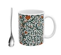 Vintage Floral F*ck This Shit Hidden Message Mug - The Classy Way to Vent, Funny Gag Gift Ceramic Coffee Cup, Retro Aesthetic Tea Cup for Office & Home(White,15 0Z)