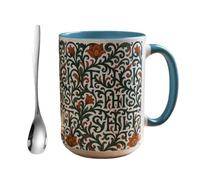 Vintage Floral F*ck This Shit Hidden Message Mug - The Classy Way to Vent, Funny Gag Gift Ceramic Coffee Cup, Retro Aesthetic Tea Cup for Office & Home(Blue,11 0Z)