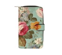 Vintage Floral Flowers Wallet Multifunctional Wallets for Men Compact Wallet Purse Passport Bag