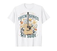 Vintage Floral Guitar Then Sings My Soul Christian Jesus T-Shirt