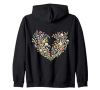 Vintage floral heart Zip Hoodie
