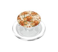 Vintage Floral Jack O Lantern Pumpkin Fall Halloween Pattern PopSockets PopGrip for MagSafe