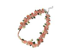 Vintage Floral Lace Embroidery Flower Pendant Collar Necklace Elegant Layering Chain Neckwear For Women