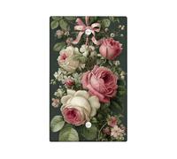Vintage Floral Light Switch Cover Plate/Outlet Covers, Peach Roses on Dark Green Background, Thermoplastic Wall Plates, Standard Size Blank Cover Plate