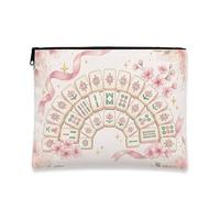 Vintage Floral Makeup Bag, Peach Blossom Cosmetic Pouch for Women, Portable Canvas Zipper Organizer, Spring Travel Toiletry Bag, Peach, 7x9 Inch, Flower