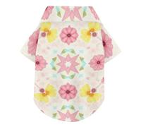 Vintage Floral Pattern Retro Boho Summer Dog Shirt Vest Button Up Lightweight and Breathable Pet Polo Shirt Puppy Sweatshirt Perfect for Everyday Wear, and Photoshoots L-5XL
