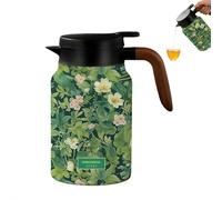 Vintage Floral Pattern Tea Pots - Built-in Infuser, 50oz/1500ml Vintage Floral Teapot with Built In Infuser Stainless Steel Thermal Carafe with Lid for Hot Drinks