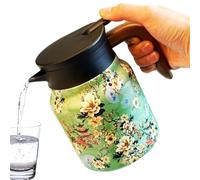 Vintage Floral Pattern Tea, Tea Pot, Double Wall Tea Infuser Bottle With Built In Strainer, Floral Thermal Carafe Teapot, Flower Teapot Made of Stainless Steel, Vacuum Insulated