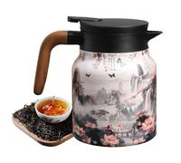 Vintage Floral Pattern Tea Thermal - Built-in Infuser, Tea Thermal with Infuser, Insulated Teapots, 1 L Stainless Steel Flask with Lid for Hot Drinks, Thermal Coffee Pot for Kitchen