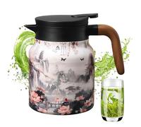 Vintage Floral Pattern Tea Thermal Pot - Built-in Infuser, Teapot with Infuser, Insulated Teapots, Stainless Steel Thermal Teapot for Hot Drinks, Thermal Coffee Pot, Large Capacity