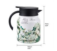 Vintage Floral Pattern Thermal Carafe Teapot with Built-in Infuser