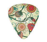 Vintage Floral Printed Guitar Picks 12 Pack Picks Sampler With Storage Box For Guitar Bass Ukulele 0.46mm
