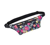 Vintage Floral Printed Waist Bag Oxford Cloth Waterproof Crossbody Chest Bag Mobile Phone Bags Outdoor Travel Sports Belt Bags