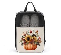 Vintage Floral Pumpkin Sunflowers Shoe Bag for Travel Daily Use Anti-dust Storage Carrier Golf Shoe Pouch