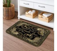 Vintage Floral Quick Dry Bath Mat, Elegant Unicorns Absorbent Non Slip Shower Mat, Medieval Memory Foam Washable Bath Rugs Decorative 16x24 Inch